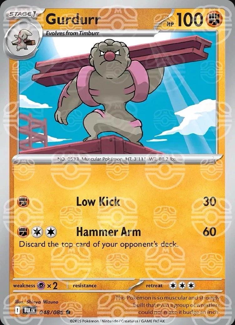Black Bolt Gurdurr [Master-Ball] Pokémon card